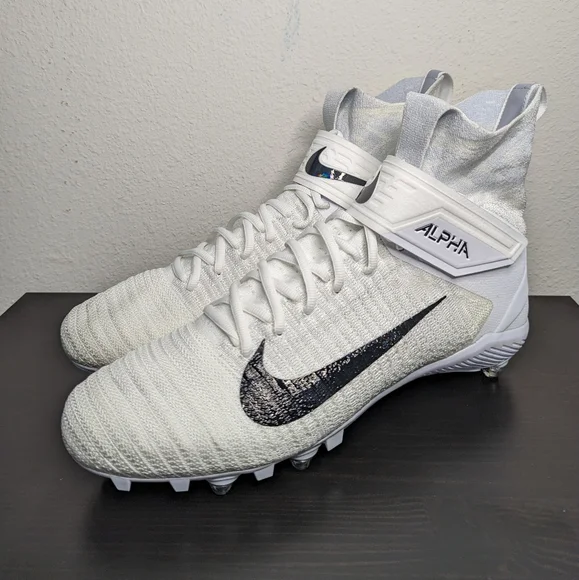 Nike Alpha Menace Elite 2 Flyknit White Football Cleats Mens Sz 12 CI1530-100 Nike Alpha Menace Elite 2 Flyknit White Football Cleats Mens  main image 4